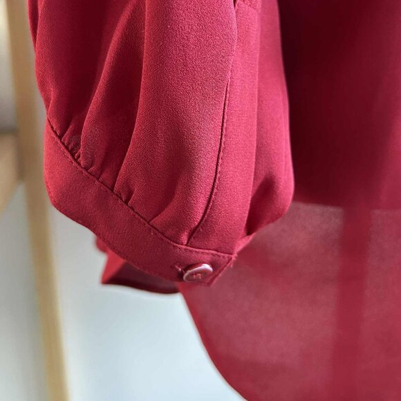 NYDJ Carnelian Red Recycled-Poly Pintuck Blouse Oversized Fit – US XL - Picture 10 of 11